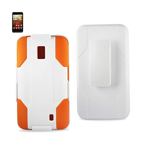 Reiko SLCPC09-LGVS920WHORG Premium Hybrid Case with Protective Cover and Kickstand for LG Spectrum VS920