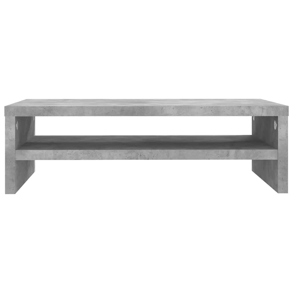 Support de Moniteur en Bois d'ingénierie Gris béton 42x24x13 cm avec étagère de Rangement pour Bureau Salon Chambre Support TV écran multimédia