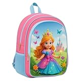Mochila Escolar Infantil Feminina Princesa Rosa | Costas Reforçada Pikuka