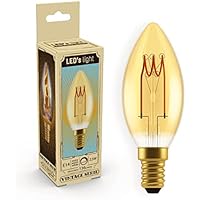 Proventa Bombilla LED vintage filamento Edison cálido E14 2,5W Vela C35 regulable