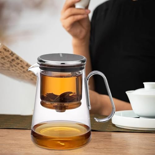 Magnetic Glass Teapot with Infuser - Multifunctional Water Separation Design for Green, Black, Oolong - Ideal for Hot or Cold Tea - Image 3