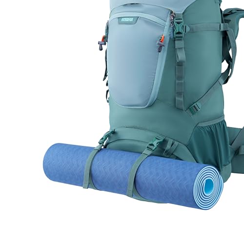 Image of American Tourister Yeti Pro | 60 Ltrs | 2 Compartments | Bottle Pocket | Ergonomic Padded Back Panel & Shoulder Straps | Rucksack | 1 Year International Warranty | Green