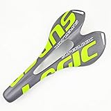 Sillin Bicicletas,sillines Bicicletas, Sillín de Bicicleta de Fibra de Carbono 3K, Asiento de Bicicleta de montaña de Carretera, cojín de Bicicleta Mate, Piezas de Ciclismo de 275x143mm(Green)
