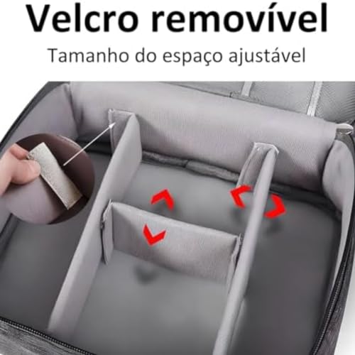 Bolsa Estojo Organizador Cabos Pendrives Fonte Pra Viagem Bolsa Portatil Multifuncional