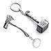 JLZK Avengers 4 Gauntlet Llavero Oro golve Thanos Axe Keyring Inficnity Guerra Thor Martillo Accesorios para Fans (Martillo y Hacha Set-Plata Antigua)