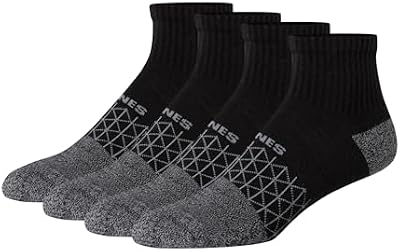 Hanes Men's Absolute Active Cushioned Ankle Socks, Moisture Wicking Socks, Seamless Toe, 4-Pack