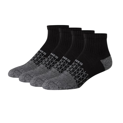 Image of Hanes Men's Socks, Absolute Comfort Cushioned Moisture-wicking Seamless Toe, 4 Pack, Ankle, Crew and Heel Shield Socks