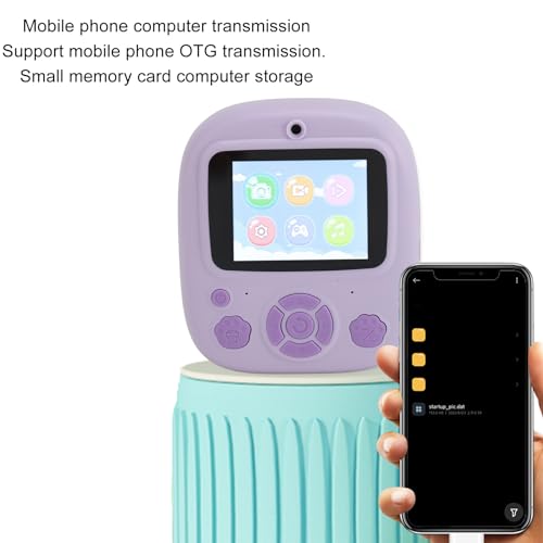 Brinquedo de Câmera de Impressão, Zoom Digital 1080P 8X, Foco Automático, Gravação de Vídeo, Câmera