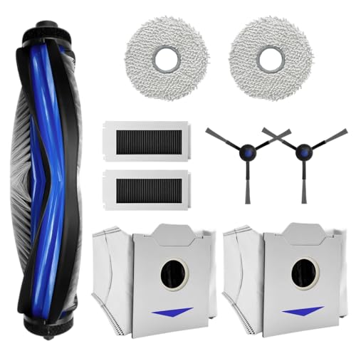 Image of HASTHIP Compatible with Ecovacs N30 Pro Omni Replacement Parts Kit, 9Pcs Robot Vacuum Accessories Set with HEPA Filters, Main Roller Brush, Side Brushes, Microfiber Mop Pads and Dust Bag for Cleaning