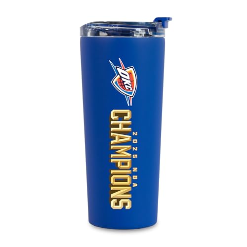 Rico Industries NBA Basketball Oklahoma City Thunder 2025 Champions 24oz Stainless Steel Tumbler...