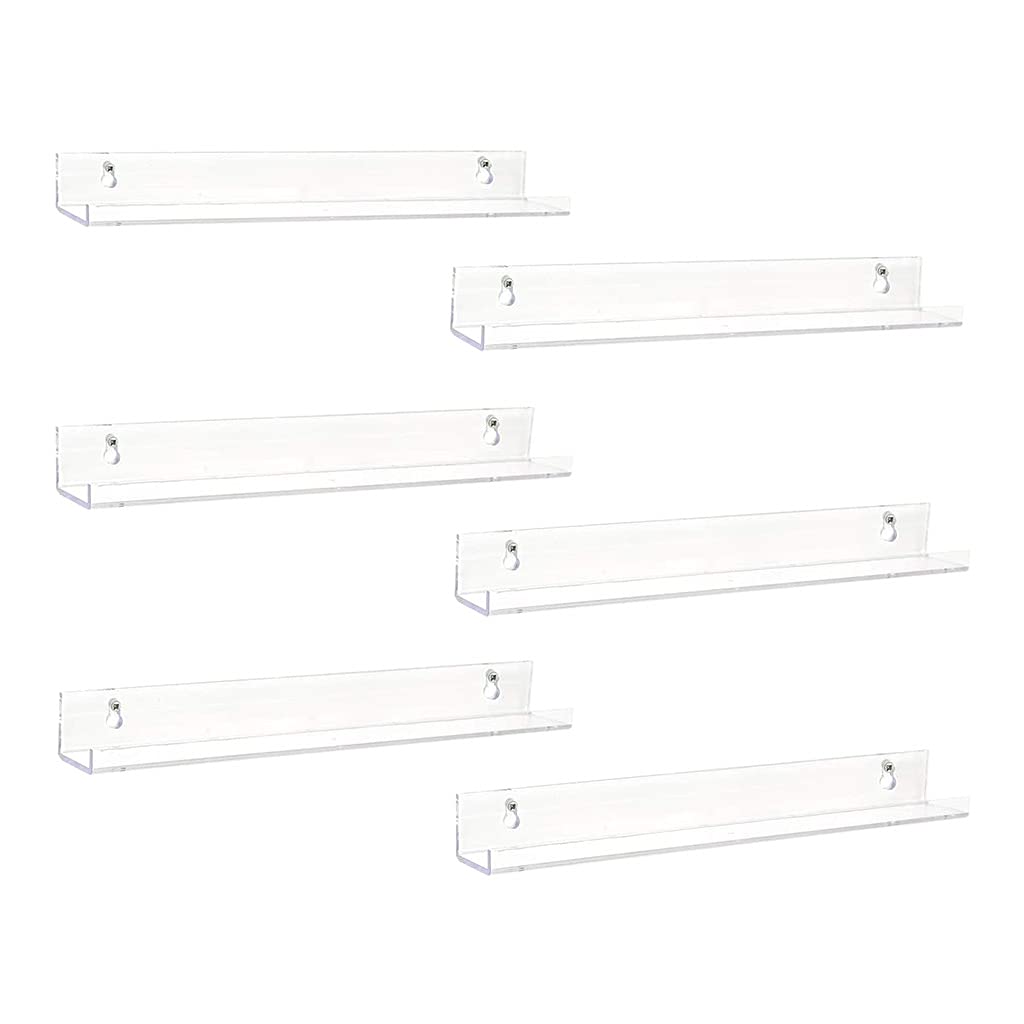 Hsioluted Record Shelf Wall Mount Black and Clear to Choose Acrylic Album Record Holder Display Racks Art for the Collector Acrylic Rack Organizer