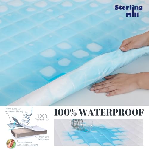 Funda de colchón doble acolchada e impermeable de 43 cm 4