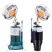 Portable Propane Camping Heater 2-in-1, 6200BTU with Cup Holder & Cylinder Base, Cordless Patio Heater for Tent, Garage, Fishing, Compatible with 1lb Small Propane Tank (Fuel Not Included)