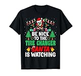 Tire Changer Xmas Santa T-Shirt Co.