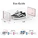 Foluck Shoe Storage Box, 15 Pack Clear Plastic Stackable Shoe Organizer for Closet, Interlocking Design Shoe Container Bins for Sneakers, Foldable Shoe Rack with Lids, Pink