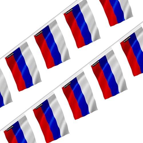 Guirlande drapeau Russie 14x21cm aux finitions soignées pour réception