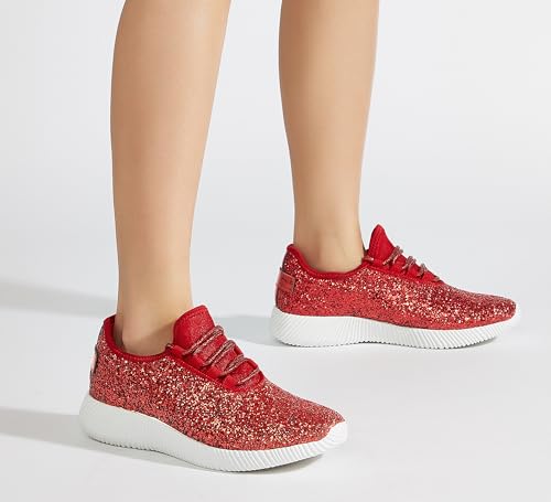 Image of K KIP WOK Fashion Glitter Sneakers for Womens Silp On Running Shoes Lightweigt Tennis Walking Sneakers