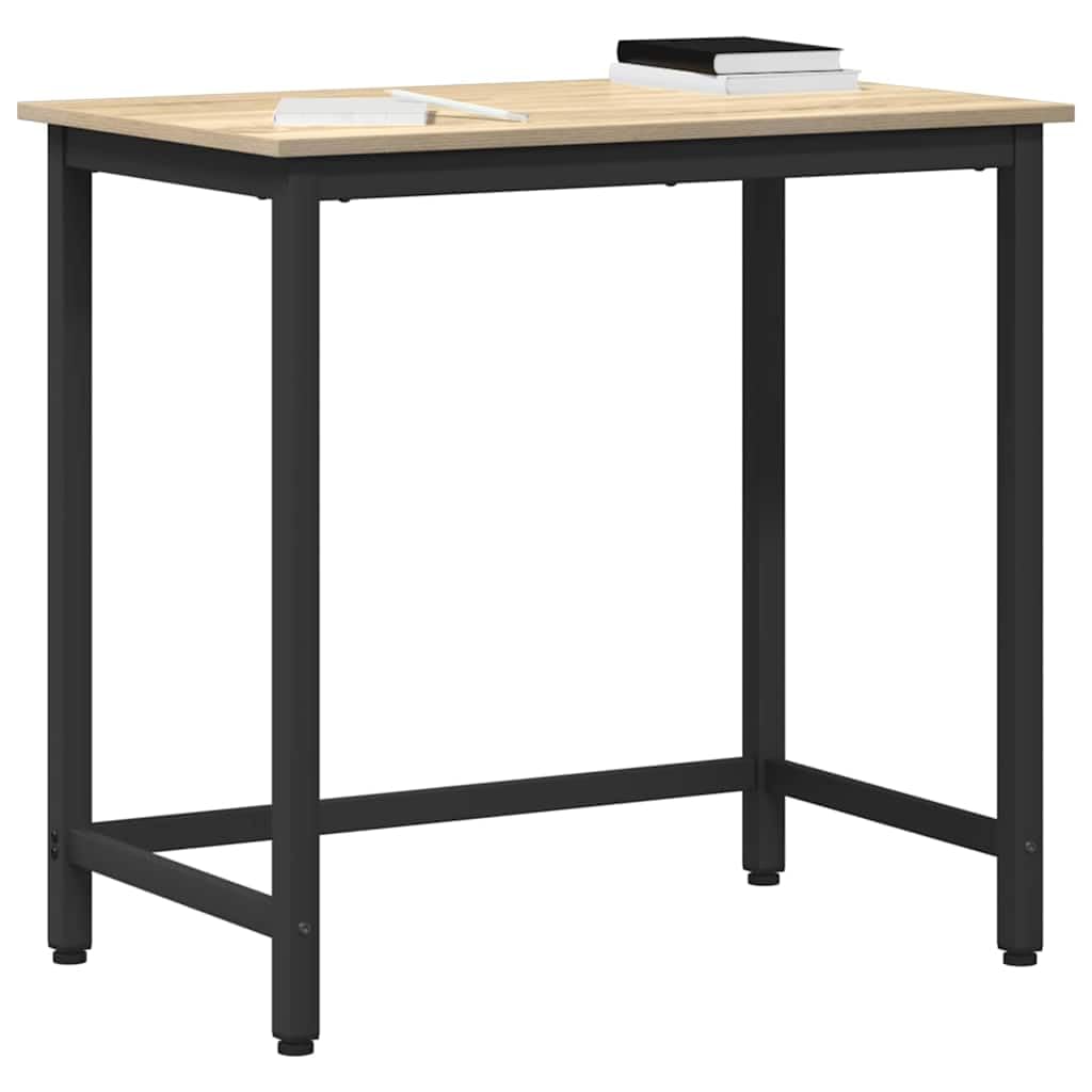 Mesa de trabajo genérica regulable en altura 100 x 50 x 76,5 cm, escritorio moderno de madera de ingeniería y acero, mesa de estudio robusta para salón u oficina