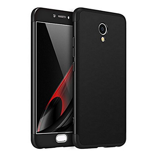 JMGoodstore Funda Meizu M5 Note,Carcasa Meizu M5 Note,Funda 360 Grados Integral para Ambas Caras+Cristal Templado,[ 360°] 3 in 1 Slim Fit Dactilares Protectora Skin Caso Carcasa Cover Negro