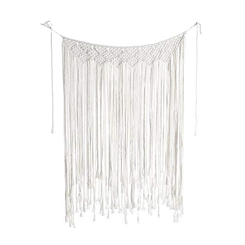 Asudaro Tenda Macrame, 107 * 75cm Macramè Appeso A Parete Chic Tessuto Fatto A Mano In Cotone Arazzo Artigianale per Interni Esterni Sfondo Matrimonio Bohemien Decorazione Della Casa Tende per Porte