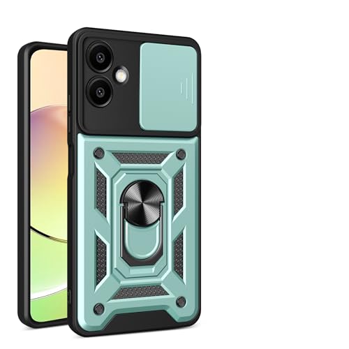 bojioderf Compatible with Samsung Galaxy A05 Case,Compatible with Samsung Galaxy A05 SM-A055 Magnetic Bracket [PC+TPU] 2 in 1 Slide Lens Green