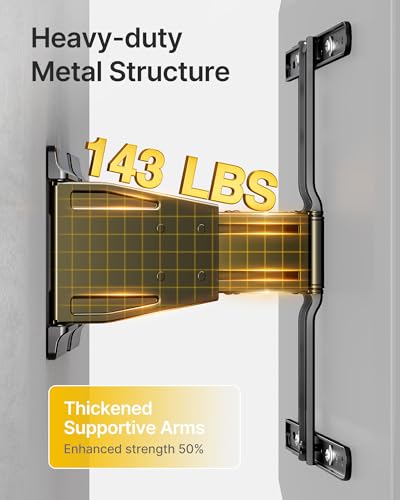 Image of monTEK 0.77 inch Ultra Slim TV Wall Mount for 43-90 Inch TVs, Swivel & Tilt & Leveling & Extension Wall Mount TV Bracket with Articulating Dual Arms, Low Profile Full Motion tv Mount, 4X Weight Tested