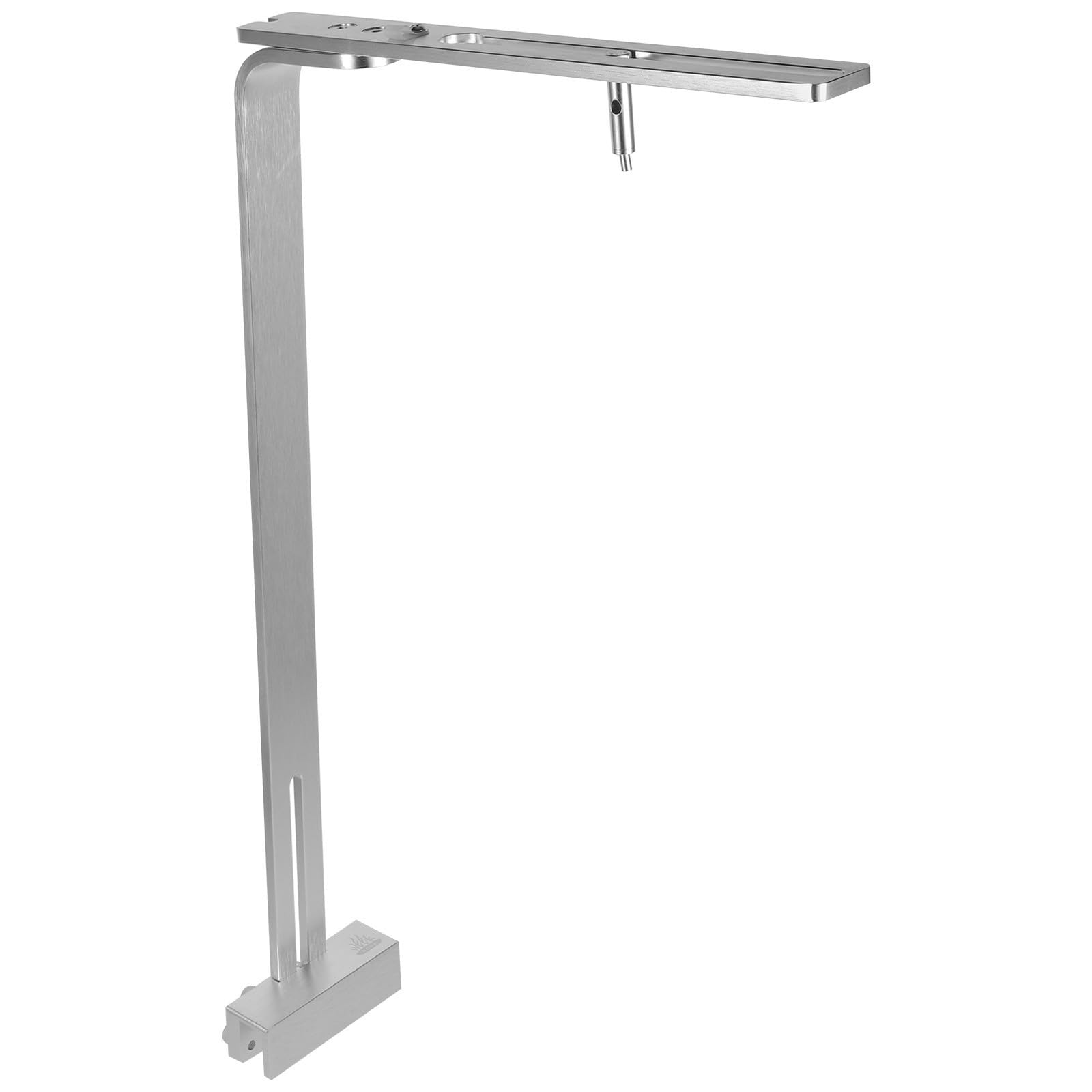 Supporto per Lampada Acquario in Lega di Alluminio Argento Braccio Singolo Robusto e Resistente, per Luci Acquario e Piante Acquatiche