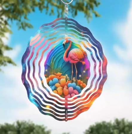 Flamingo Colorful Novelty Metal Wind Spinner