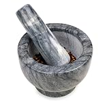 Eurocatch Marmor-Mörser 13cm – Naturstein Kräuter- und Gewürzmühle für Küche, Knoblauch, Nüsse, Pfeffer und Saucen