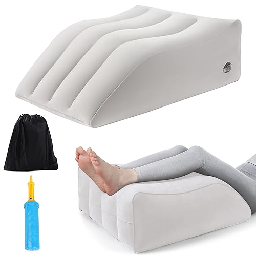 LEKEFETO Aufblasbares Beinkissen - Verstellbare Beinhochlagerung Für Besseren Schlaf & Durchblutung