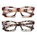 Hubeye 2 Pack Oprah Style Reading Glasses for Women Men Blue Light Blocking Computer Square Readers with Spring Hinge and Glasses pouch 2.50
