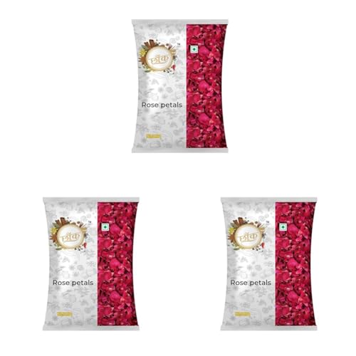 Image of Chounk Premium Sun Rose Petal Dried - 50g, Pack of 3 | Dried Roses Petals Edible for Skin Care, Herbal Tea, Decoration on Foods | Dry Roses Petal Edible Toppings for Indian Sweets | Gulab Patti dry