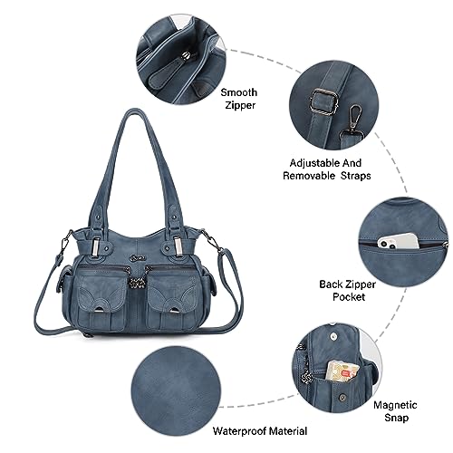 Image of KL928 Women's Large Purses Handbags PU Leather Multi-Pocket Shoulder Bag | Large