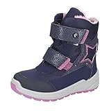 RICOSTA Mädchen Winterstiefel Glori,Kinder Boots,WMS:Mittel,lose Einlage,Sympatex,Blinklicht,gefüttert,wasserdicht,warm,Nautic/Marine (170),34 EU