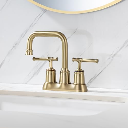 Grifo de baño de 4 pulgadas con desagüe de barra de elevación para lavabo 5