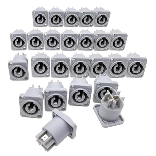 Connecteur 3 broches 20A 250V embase femelle de panneau pour haut-parleur et alimentation en 25pcs