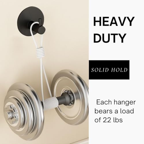 Image of JD FRESH 4 Pcs Self-Adhesive Stainless-Steel Wall Hooks for Hanging /Heavy Duty Waterproof Wal Hangers /Without Drill Sticky Hooks for Kitchen, Bathroom, Door and Office (L-Hook, Black-Round)