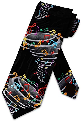 Steven Harris Men's Tornado Notes Neck Tie One Size Black