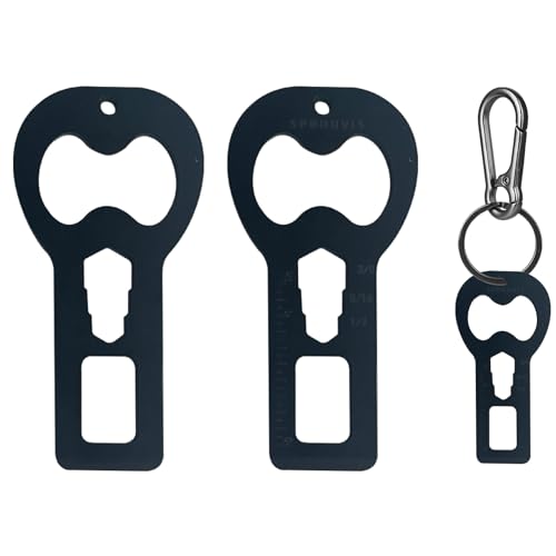 2 Pcs Multi-Functional Bottle Opener Keychain, 3in1Portable Seat Metal Bottle Opener, Stainless Steel Beer Cap Opener Key Chain for Bartender, Bar, Kitchen, Outdoor, Restaurant (Black keychain)