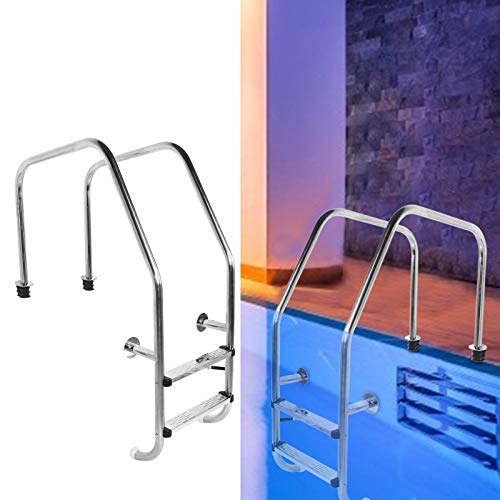 Escalera para piscina con 2 peldaños antideslizantes de acero inoxidable miniatura 4