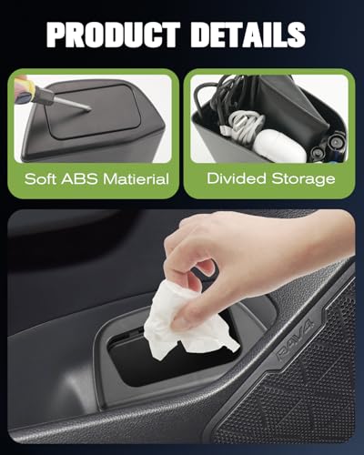 Image of Toyota RAV4 2025 Trash Can Bin with Lid for Door, Black ABS Plastic, Quart Size, Custom Fit for Driver Side Door Pocket (LE /SE /XLE Premium /Woodland /XSE /Limited) Accessories