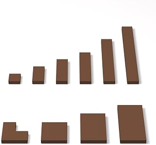 100 Piece Brown Building Tiles Bulk Assortment Pack, Tiles Accessories for Building with 10 Size, Compatible with Lego Parts and Pieces