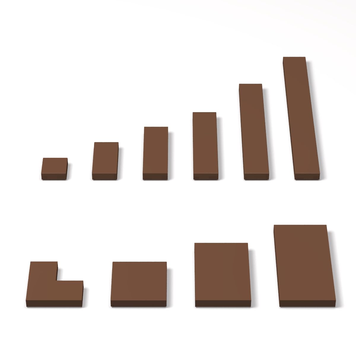 Photo 1 of 100 Piece Brown Building Tiles Bulk Assortment Pack, Tiles Accessories for Building with 10 Size, Compatible with Lego Parts and Pieces