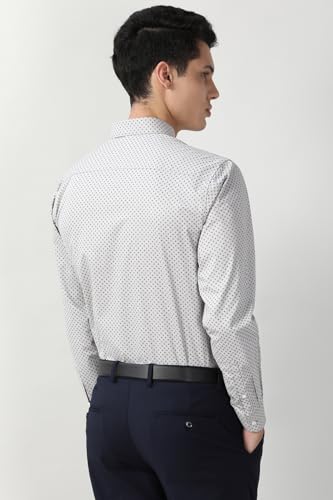 Image of Peter England Men's Formal Shirt with All-Over Print - Cotton, Full Sleeves, Regular Fit