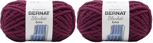 Image of Bernat, Burgundy Plum Blanket Extra VELVETEAL, 2 Pack
