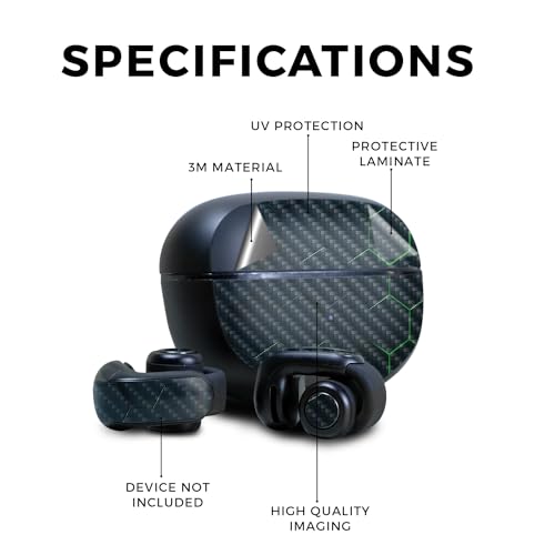 Image of Carbon Fiber Skin Compatible with Bose Ultra Open Earbuds - Acid Hex - Premium 3M Vinyl Protective Wrap Decal Cover - Easy to Apply | Crafted in The USA by MightySkins