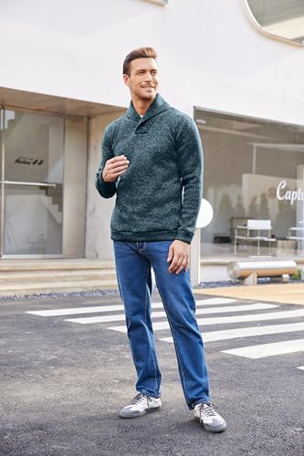 COOFANDY Men Dress Sweater Shawl Collar Sweatshirt Fashion Light Fleece Sweatshirt4