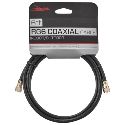 Rocketfish RG6 Coaxial Cable & 2-Way Splitter, 6 ft