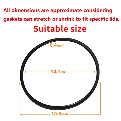 Upgrade S9892 Pressure Cooker Gasket For Mirro Pressure Cooker S-9892 9892 M-0296 M-0436 M-0498 M-0536 M-0596 M-0646 M-1952 Fit ４｜6 ｜ 8 Qt Models（White） (Black) #TOP3