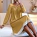 Womens Victorian Nightgown Long Sleeve Soft Sleepwear Princess Cute Lace Ruffle Lounge Dress Vintage House Dress Yellow